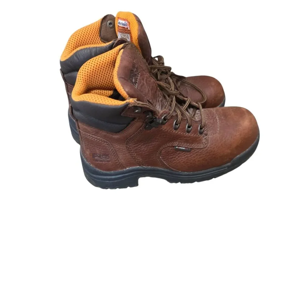 Timberland‎ PRO Brown Leather EH Safety Toe Work Boots Mens Size 7.5 ASTM